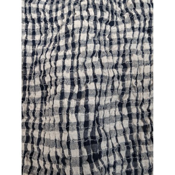 Sim & Sam Blue and White Gingham Seersucker Smocked Crop‎ Top Small - Picture 4 of 6